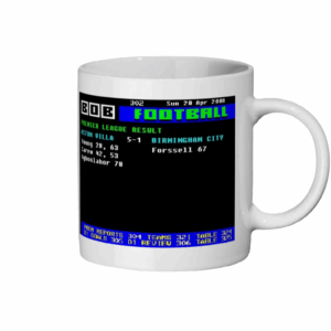 Aston Villa 5 - 1 Birmingham City 2008 Ceefax Style Mug left