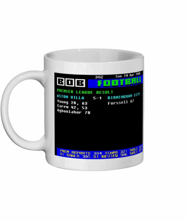 Aston Villa 5 - 1 Birmingham City 2008 Ceefax Style Mug right
