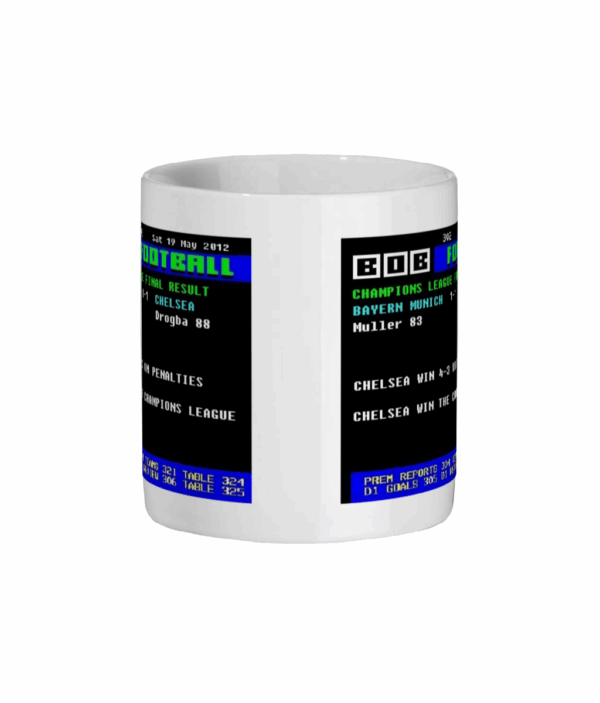 Bayern v Chelsea CL Final 2012 Ceefax Style Mug front