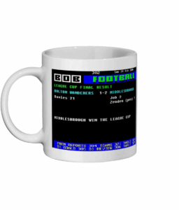 Bolton 1 V 2 Middlesbrough 2004 League Cup Final Ceefax Style Mug right