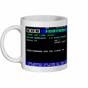 Bolton 1 V 2 Middlesbrough 2004 League Cup Final Ceefax Style Mug right