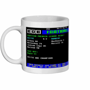 Celtic 4 v 2 Rangers 1979 Ceefax Style Mug left side