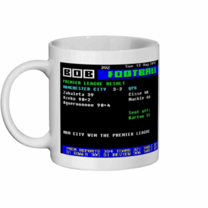 Man City 3 v 2 QPR 2012 Ceefax Style Mug side