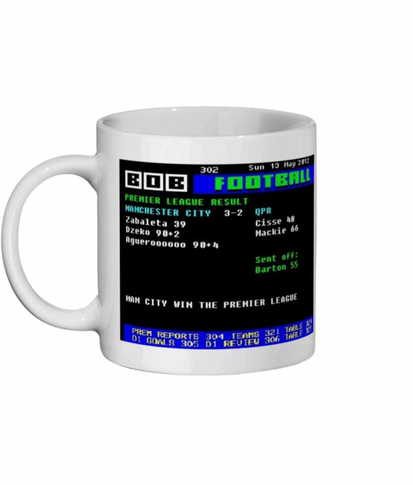 Man City 3 v 2 QPR 2012 Ceefax Style Mug side