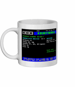 Manchester United 8-2 Arsenal 2011 Teletext Style Mug 1