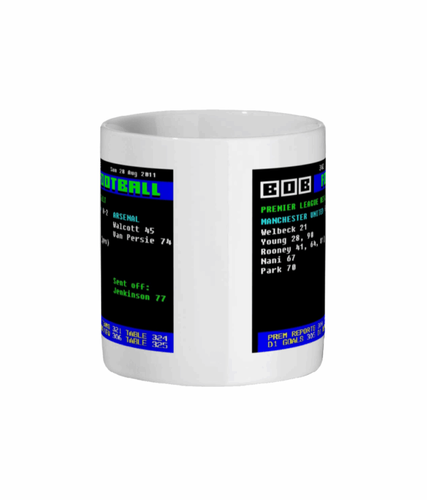 Manchester United 8-2 Arsenal 2011 Teletext Style Mug 2