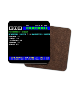Newcastle United 5 V 0 Manchester United 1995 Ceefax Style Coaster mock up