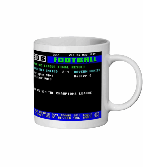 United v Bayern 1999 Final Teletext Style Mug 3