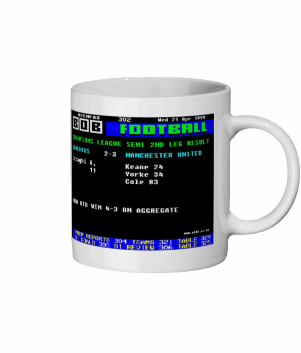 United v Juventus 1999 Semi Final Teletext Mug left