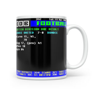 Airdrie United 7-0 Dundee Retro Ceefax Style Mug