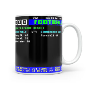 Villa 5-1 Birmingham Retro Ceefax Style Mug