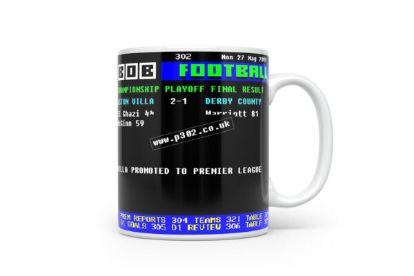 Villa 2-1 Derby 2019 Retro Ceefax Style Mug - Image 2
