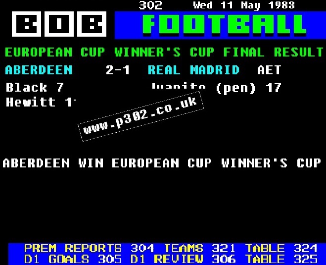 Aberdeen 2-1 Real Madrid 11th May 1988 Retro Ceefax Style Mug - Image 2
