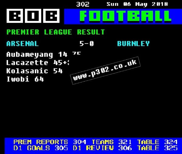 Arsenal 5-0 Burnley Retro Ceefax Style Mug - 6th May 2018 - Image 2