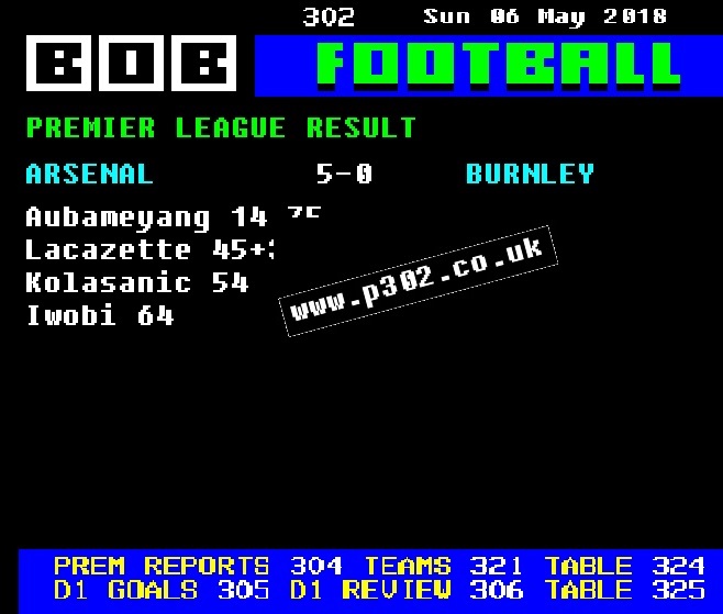 Arsenal 5-0 Burnley Retro Ceefax Style Mug - 6th May 2018 - Image 2