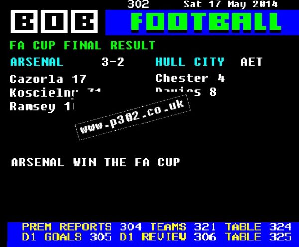 Arsenal 3-2 Hull City - 2014 FA Cup Final Ceefax Style Mug - Image 2