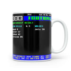 Villa 4-1 Wolves Retro Ceefax Style Mug