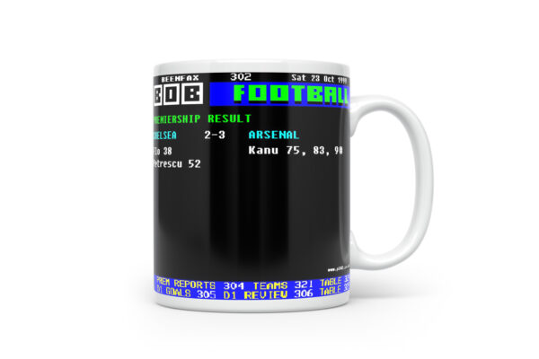 Chelsea 2-3 Arsenal 1999 Retro Ceefax Style Mug