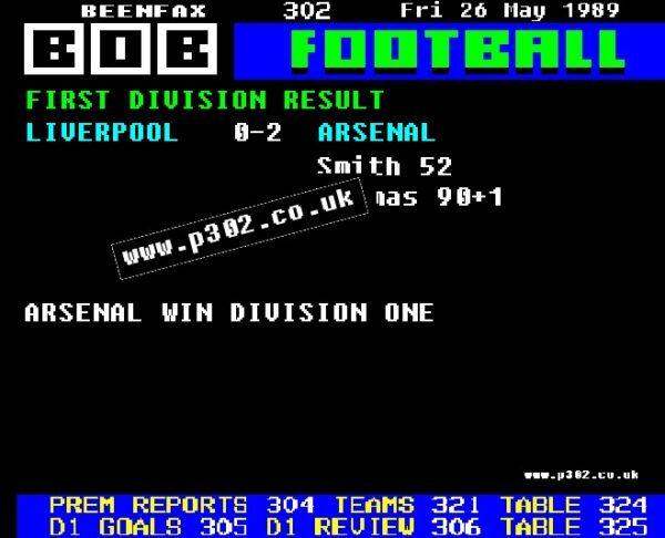 Liverpool 0-2 Arsenal Wins The League 1989 Ceefax Style Mug - Image 2