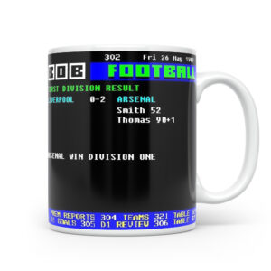 Liverpool 0-2 Arsenal Wins The League 1989 Ceefax Style Mug