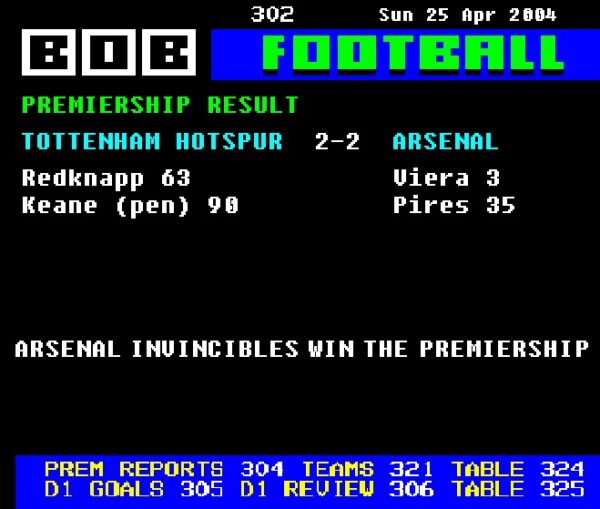 Arsenal Wins The League 2004 Ceefax Style Mug - Image 2