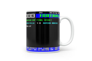 Villa 1-0 Bayern 1982 Retro Ceefax Style Mug