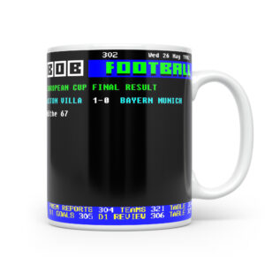 Villa 1-0 Bayern 1982 Retro Ceefax Style Mug