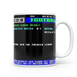 Manchester United 0-1 Arsenal Win The League 2002 Ceefax Style Mug